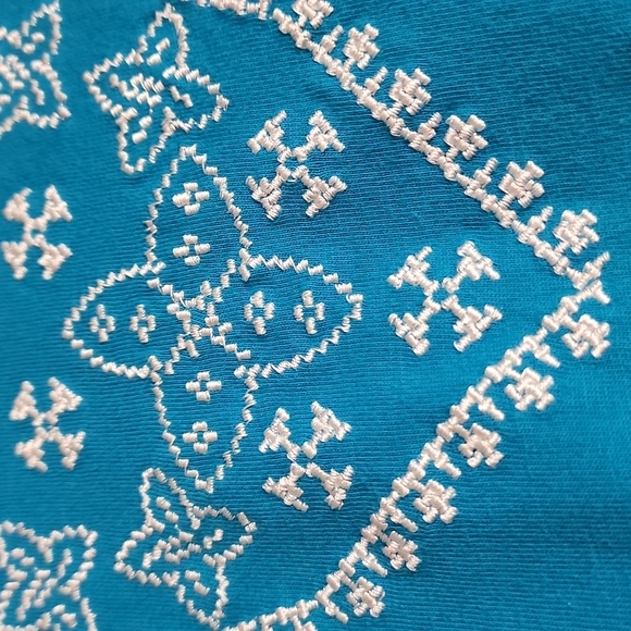 Coral Bay Navy Blue Top with Embroidered Design - Picture 3 of 6